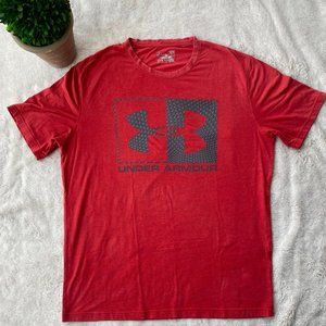 UNDER ARMOUR RED HEATGEAR TEE SZ L
